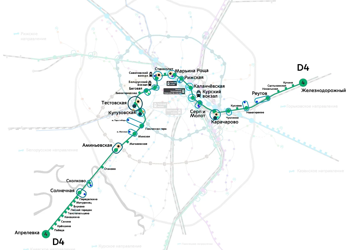 Карта мцд 3 и 4 и метро